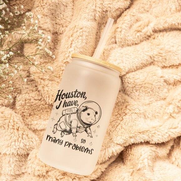 Houston I Have So Many Problems Hamster Astronaut Tumbler, Funny Space Nerd Gift - Picture 6 of 6
